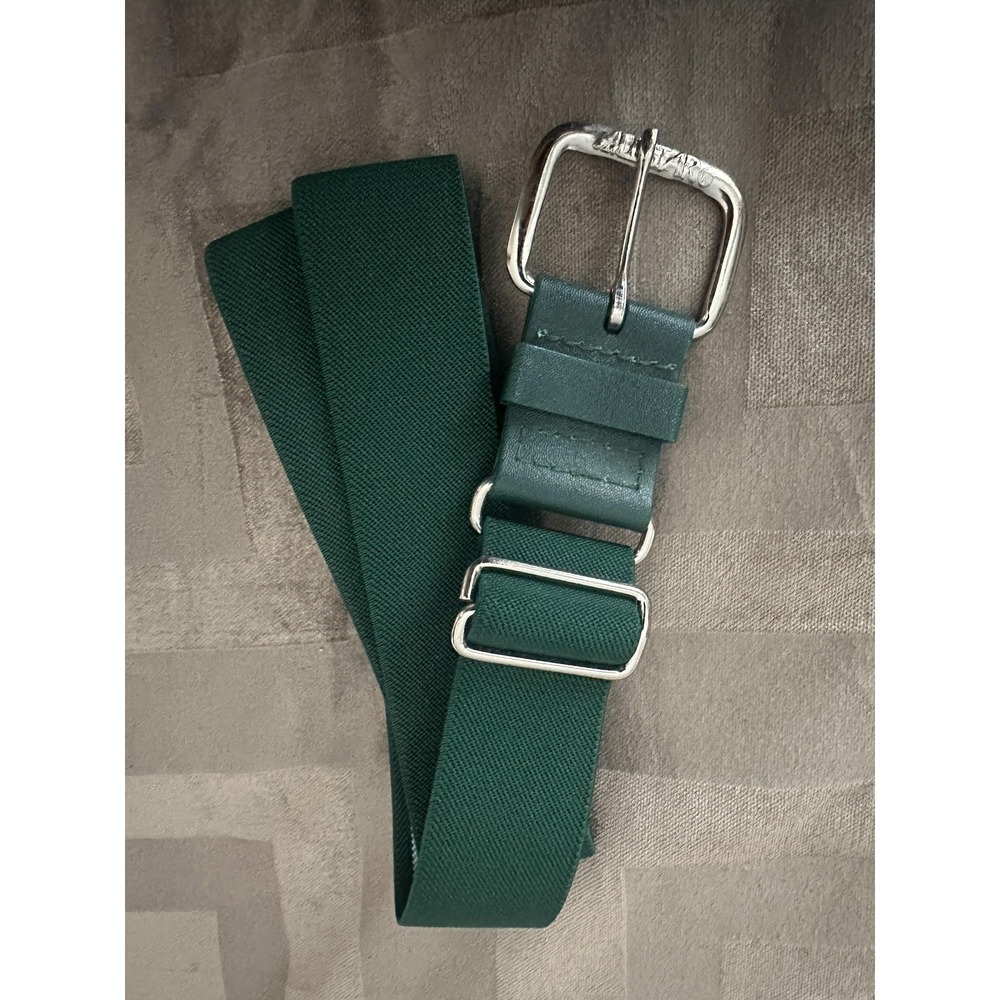 Allstar Belt Mens One Size Green Canvas Leather‎ Tip Silver Buckle Adjustable